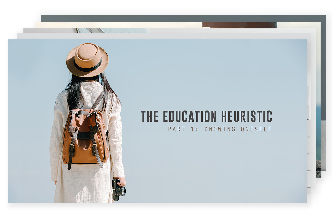 The Education Heuristic: Knowing Oneself, Perspective & Attitude, Learning vs Studying, Going Beyond, Start Teaching